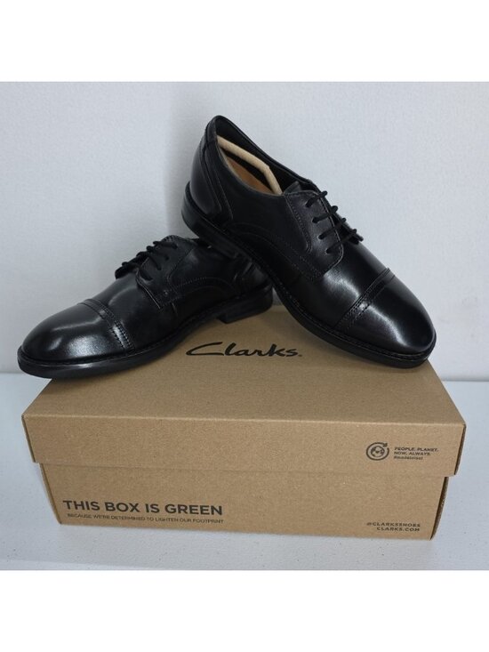 Men’s Clarks Un Hugh Cap Lace Up Black Leather Dress Shoes NIB 7M Formal Prom main image 12